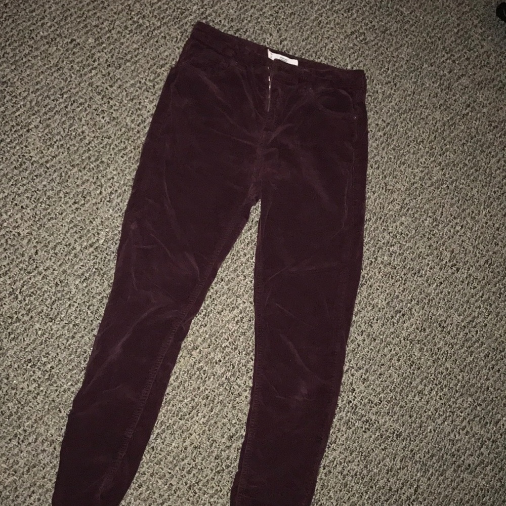 Maroon Corduroy Topshop skinnies